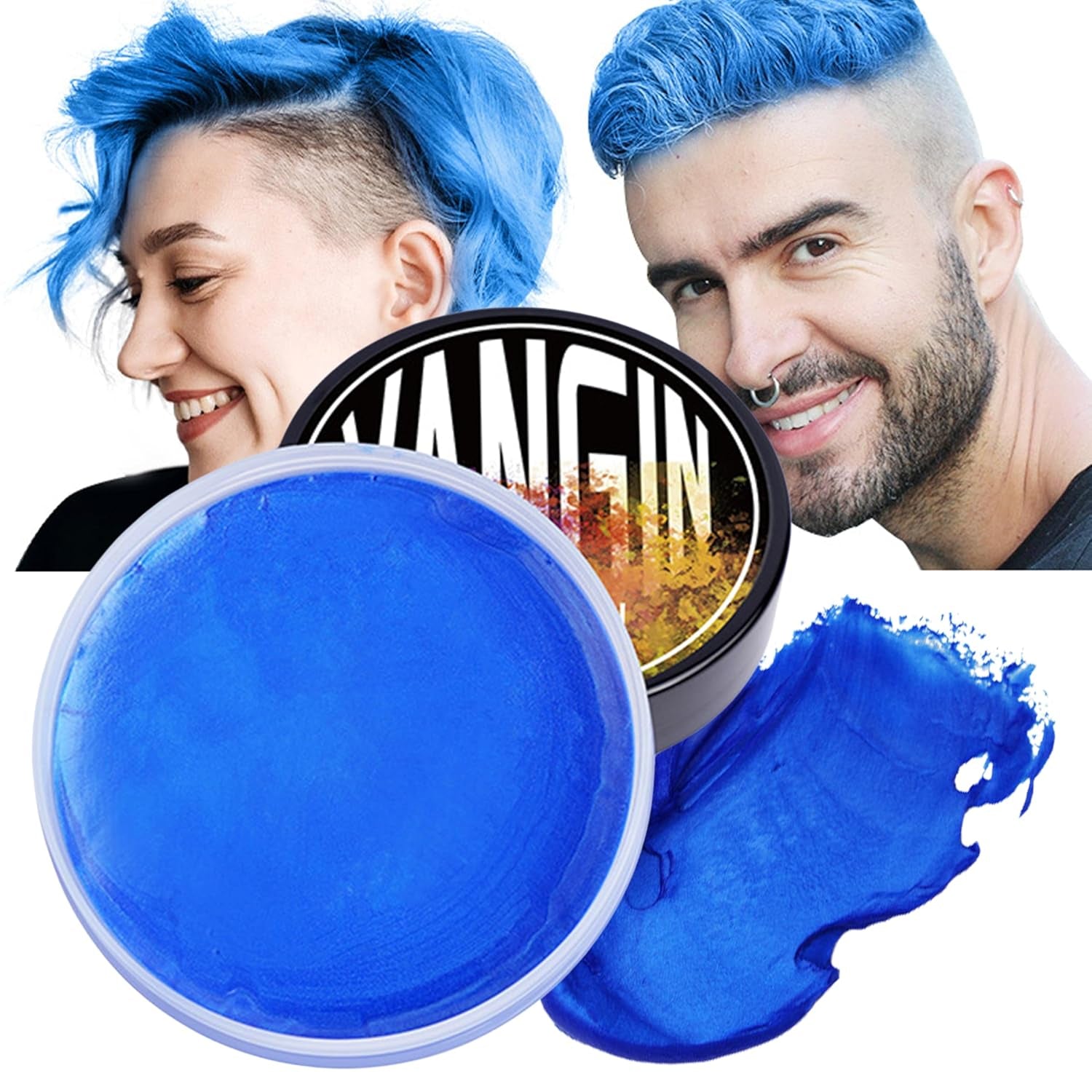 Teinture capillaire temporaire verte, ton de cheveux coiffant pour hommes femmes, pommade capillaire naturelle, cire de teinture capillaire pour fête, cosplay et Halloween, Noël, teinture capillaire temporaire en crème (100 g, vert) Naty Shop Coloration capillaire bleu 1G (1 paquet)