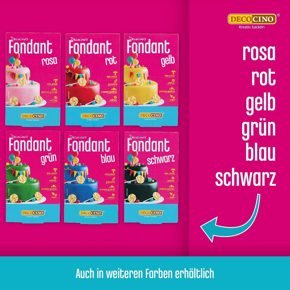 DECOCINO Rollfondant Decke Weiß – 300G – Gebrauchsfertige Fondant-Decke, Zum Eindecken & Verzieren Von Torten Und Kuchen – Glutenfrei & Vegan Glaçages et Décoration Naty Shop