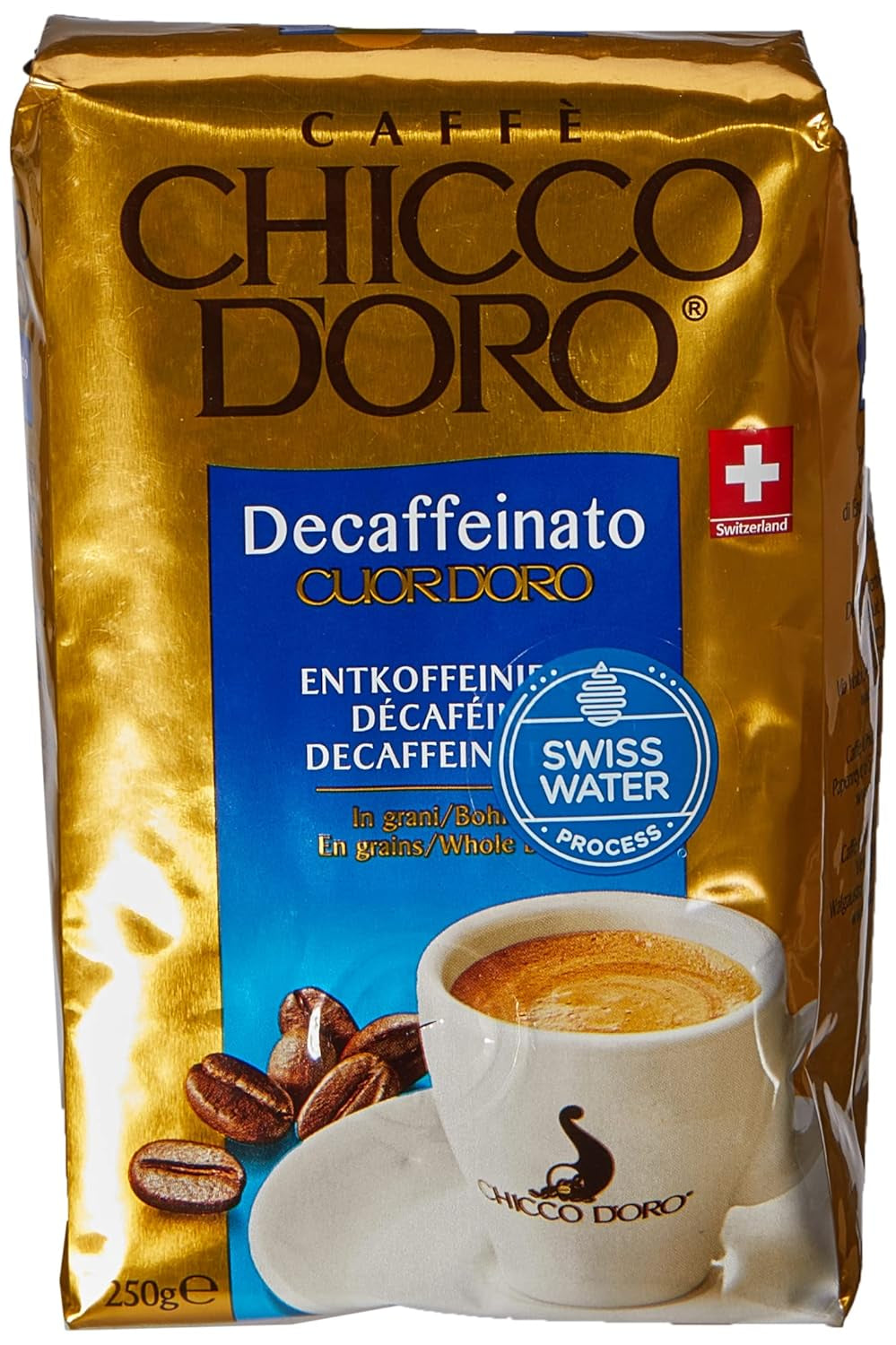 Chiccodoro Cuor D'Oro, grains décaféinés, 250 G Naty Shop Coffee 250 grammes