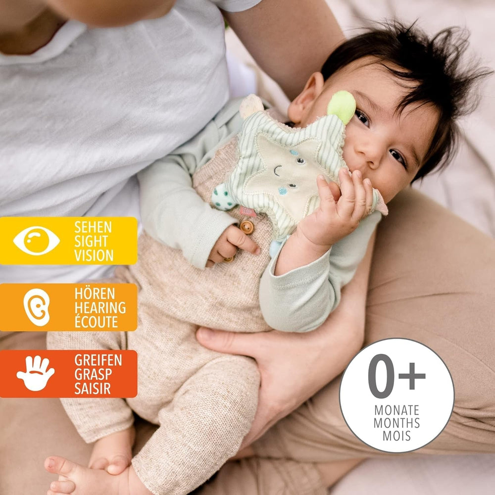 Fehn étoile de mer crépitante - jouet bébé à saisir et à jouer & jouet crépitant pour bébés et jeunes enfants à partir de 0 mois & SIGIKID 41179 jouet à saisir papillon étoiles rouges et vertes Jouets pour bébé Naty Shop