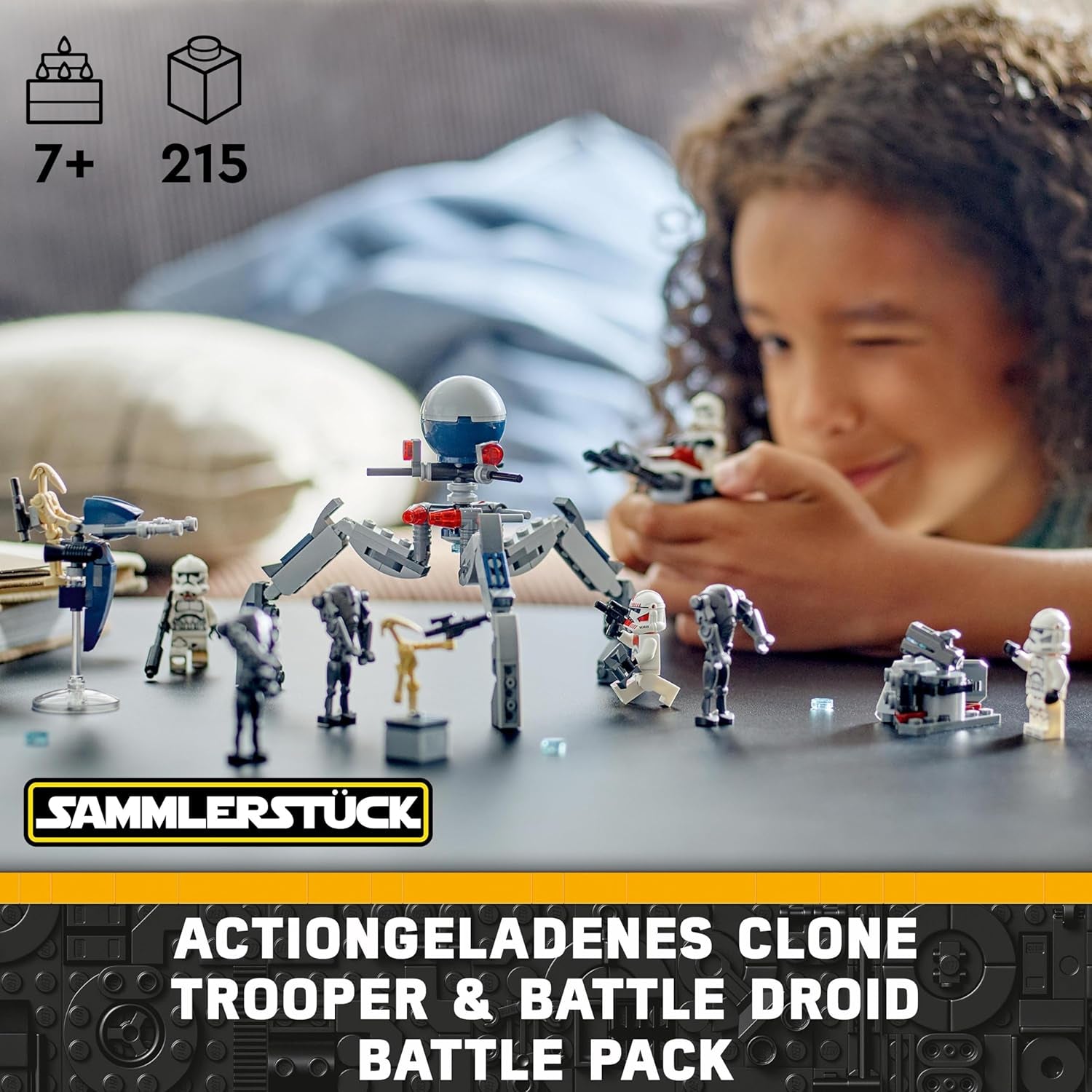 LEGO Star Wars 75372 Pack de combat Clone Trooper et Battle Droid, Incl. 4 figurines, 5 droïdes et une moto speeder avec un tireur - Jouets de construction pour garçons et filles à partir de 7 ans Jeux de construction Besuche den LEGO-Store