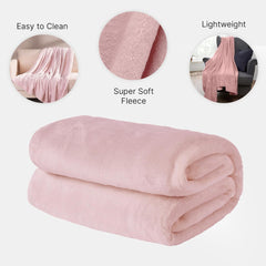 Couverture polaire en flanelle Brentford's, extra douce, grande, moelleuse, chaude, couvre-lit pour chambre à coucher, lit simple, canapé, rose blush - 120 x 150 cm Beds and Couvertures Beuche den Brentfords-Store
