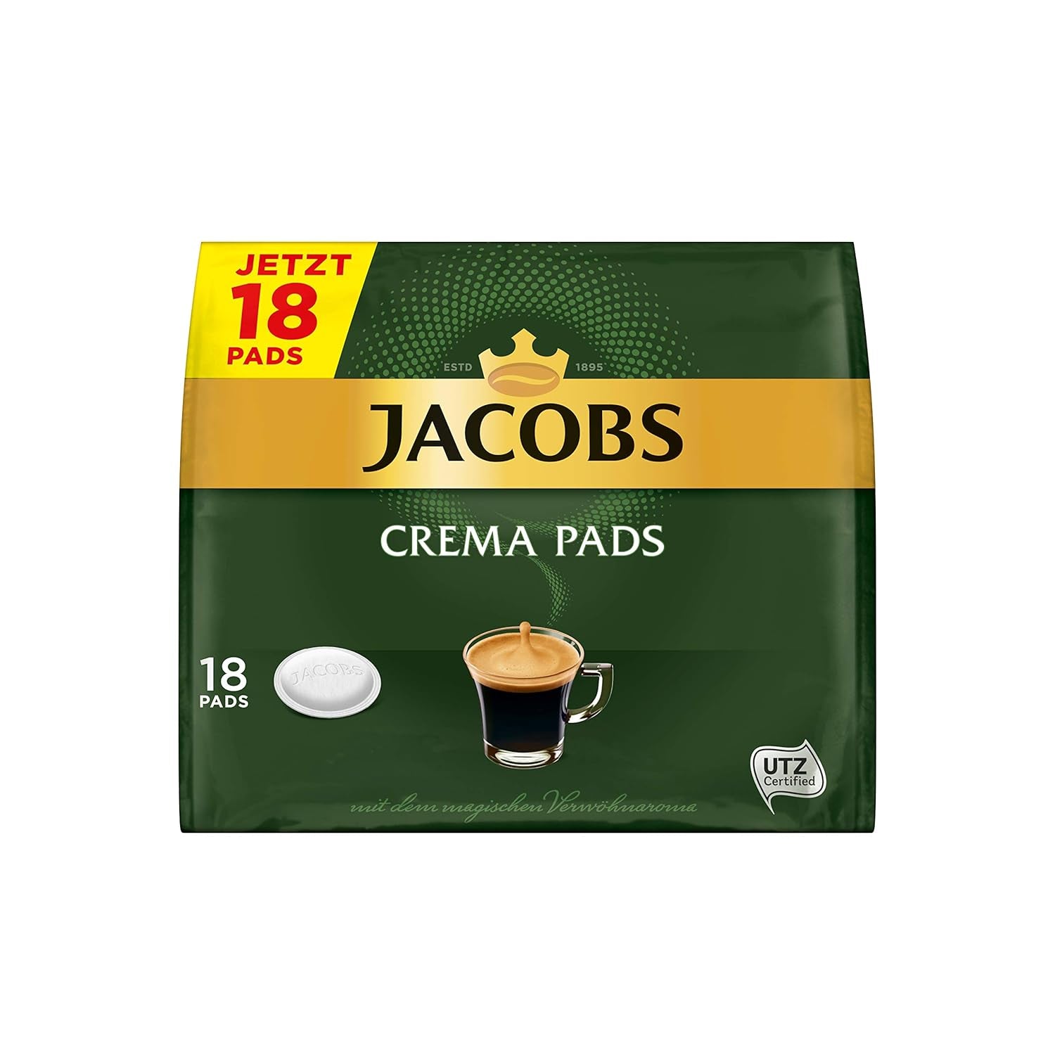 Kräftig Cream Pads, 90 Kaffeepads compatibles Senseo UTZ-zertifiziert, 5er Pack, 5 x 18 Getränke & Cream Pads, 90 Kaffeepads compatibles Senseo UTZ-zertifiziert, 5er Pack, 5 x 18 Getränke