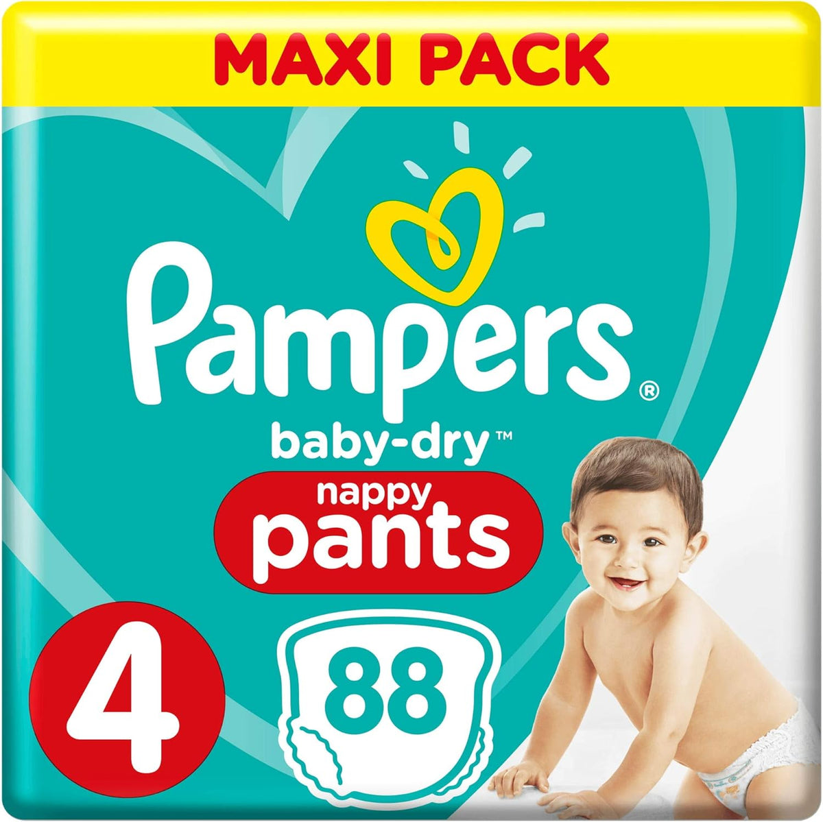 Pampers (ancienne version), culottes, taille 4, 9 kg-15 kg, paquet de trois (1 x 88 couches)