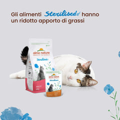 Almo Nature Functional - Sterilizat - Hrană umedă pentru pisici adulte și senior, sterilizate sau mai puțin active - cu cod și pui - Conținut scăzut de grăsimi, hidratantă - 70g (pachet de 6)