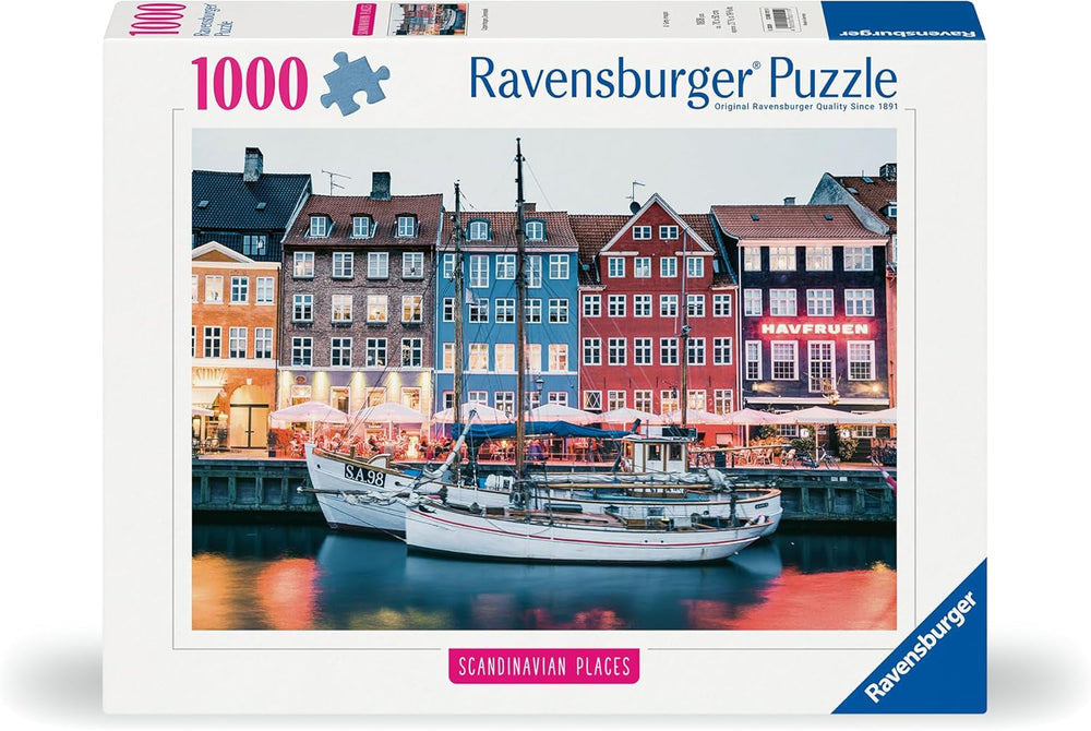 Ravensburger Puzzle Lieux Scandinaves 12000111 - Copenhague, Danemark - Puzzle 1000 pièces pour adultes et enfants de plus de 14 ans Puzzle Naty Shop