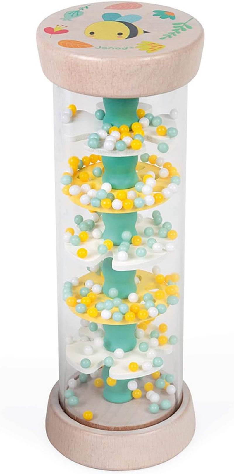 Janod - Faiseur de Pluie en Bois - Collection Pure - Jouet pour bébés et petits enfants - Développement de la motricité fine Stimulation visuelle et acoustique - Coloration à l'eau - Dès 6 mois, J05193 Jouets pour bébé Naty Shop