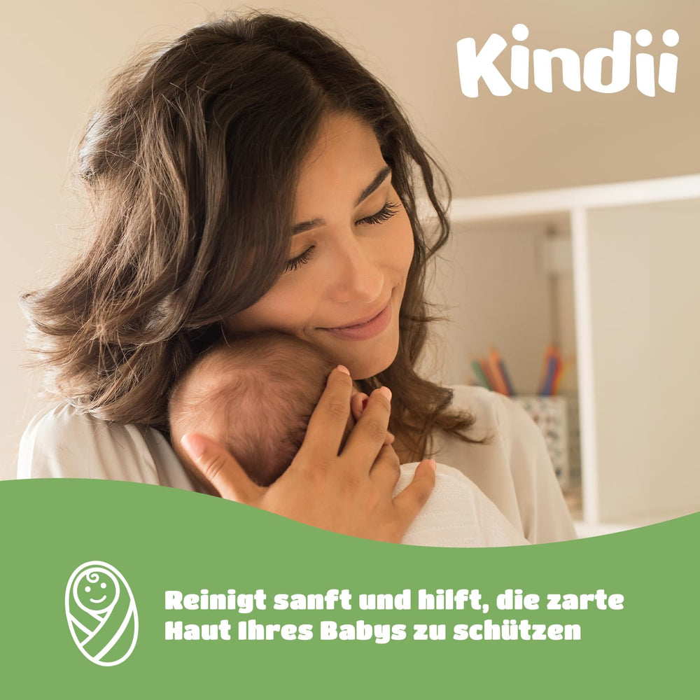 Lingettes humides Kindii Natural Balance pour bébés – (1 x 60 pcs.) Lingettes humides pour bébés et enfants – Protectrices, Aloe Vera, Parfum délicat – 60 pcs.