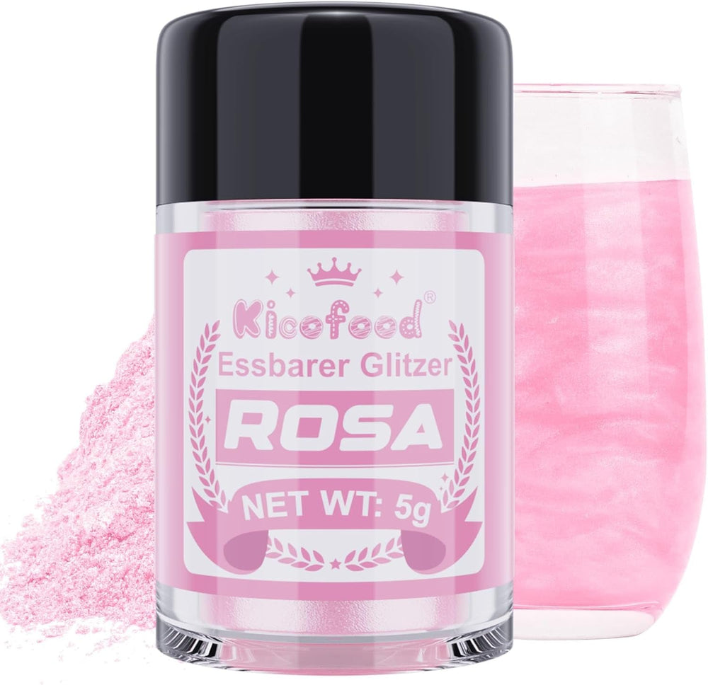 Kicofood, paillettes comestibles, 5 grammes, différentes couleurs Glitter Naty Shop Rose