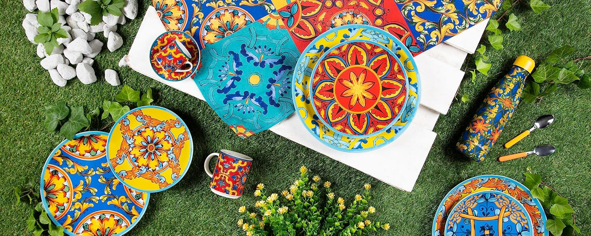 Excelsa Trinacria Teller-Set, 18 pièces, porcelaine et céramique