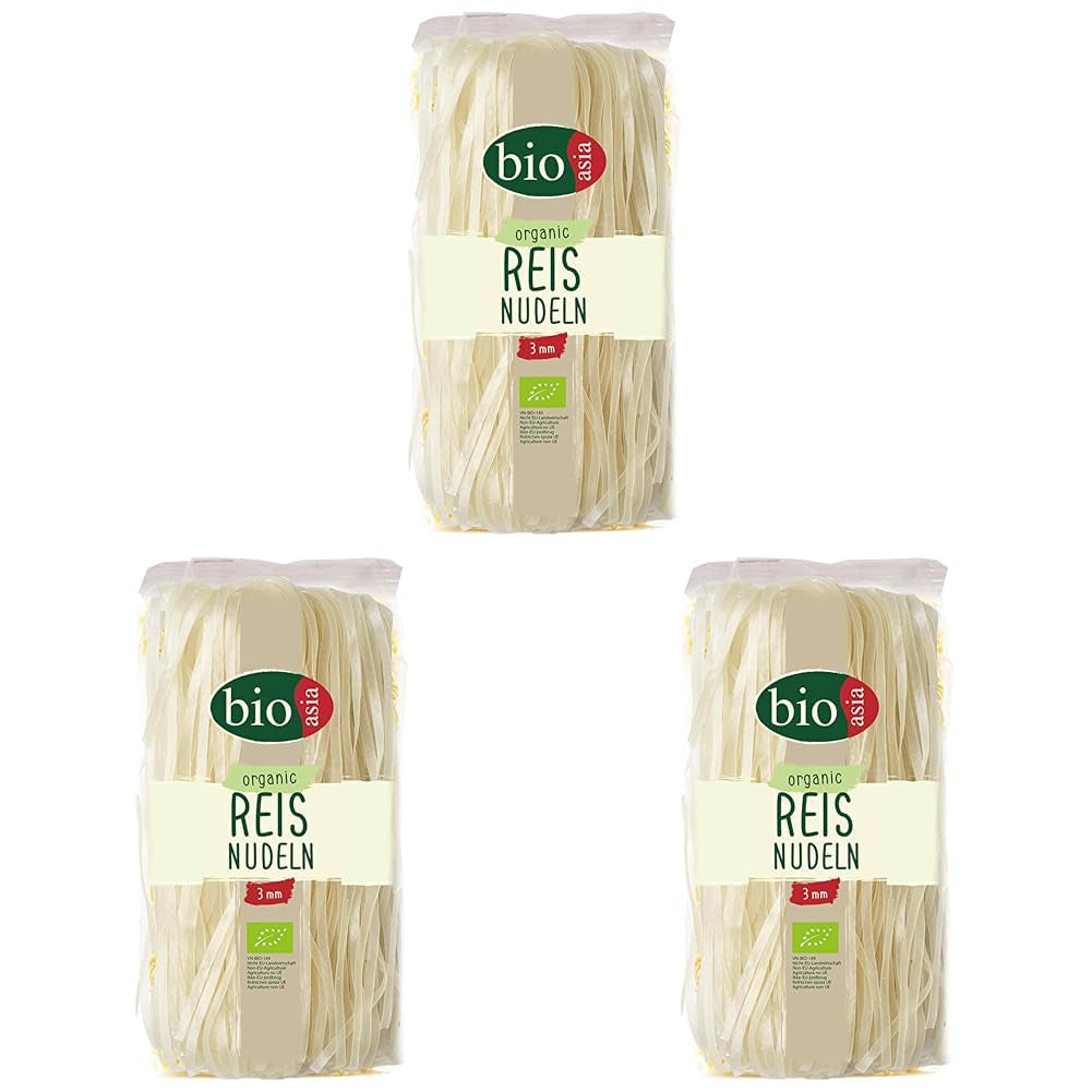 BIOASIA Nouilles de riz biologiques, nouilles asiatiques à la farine de riz 100 % biologique, sans gluten et végétaliennes, 1 x 200 g