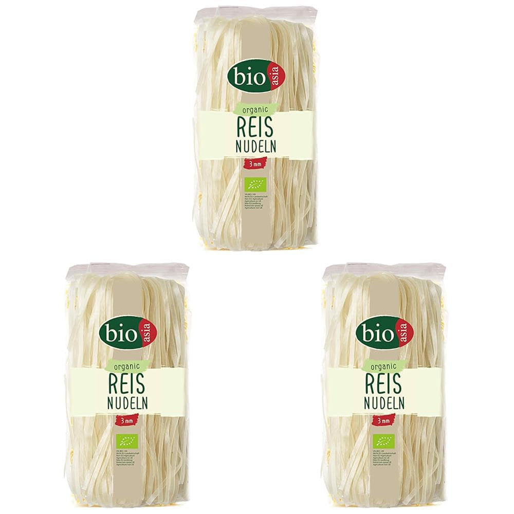 BIOASIA Nouilles de riz biologiques, nouilles asiatiques à la farine de riz 100 % biologique, sans gluten et végétaliennes, 1 x 200 g