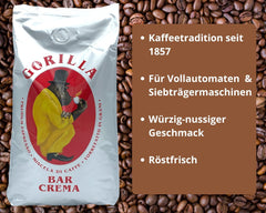 Gorilla Espresso Bar Crème 3x 1000g Produits de pâtisserie Joerges + Jassas | Café Gorille | Gorille Espresso