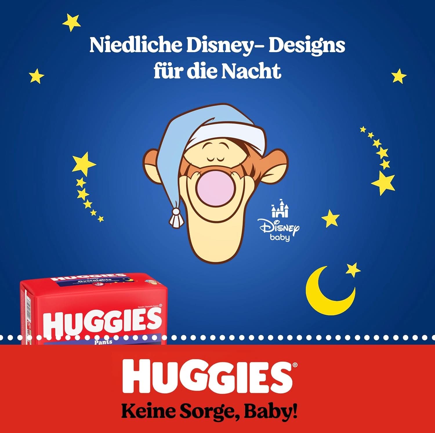 Huggies Night Pants Taille 4 (9-14 kg), Boîte à Couches Mensuelle, 104 Pièces Mère et Bébé Naty Shop