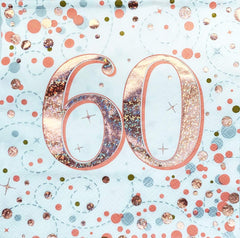 Serviettes Sparkling Fizz 60ème Or Rose 33 cm x 33 cm 3 épaisseurs 16 pièces