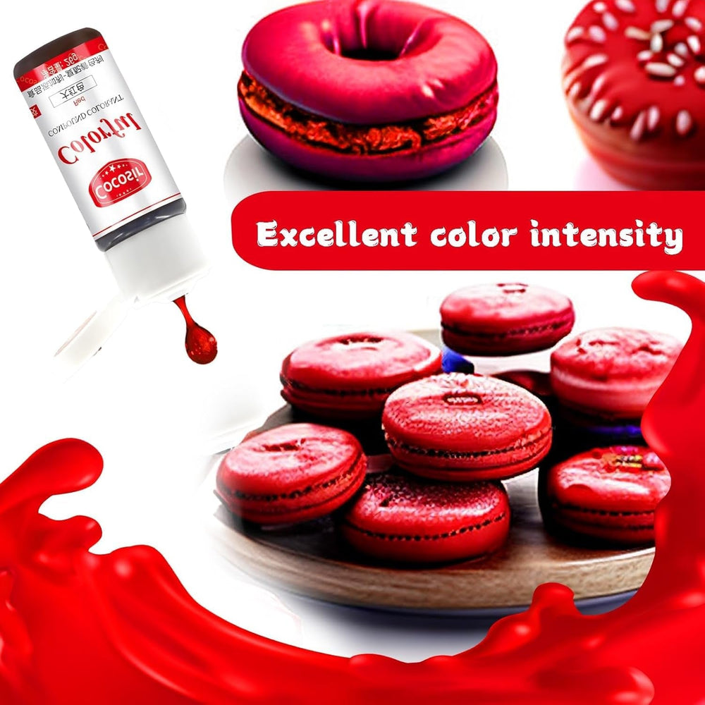 Colorant alimentaire rouge, colorant alimentaire concentré 26 g, colorant alimentaire à base d'huile, colorant alimentaire concentré sans sucre, colorant alimentaire liquide pour pâtisserie – pour beurre de cacao, crème au beurre