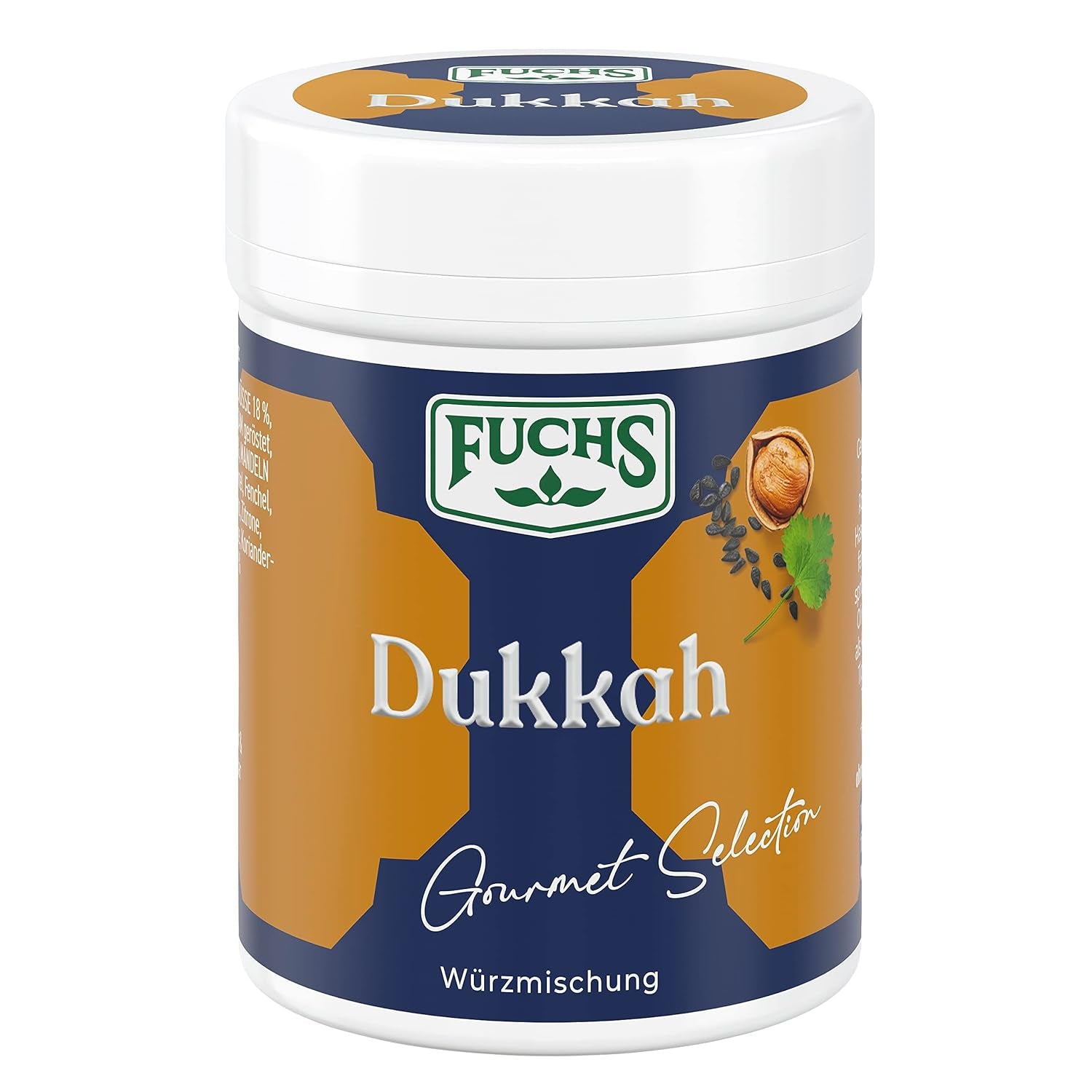 Fuchs Gewürze Gourmet Selection Naher Osten-Afrika – Dukkah Gewürzmischung, nachfüllbarer Gewürz Mix, zum Verfeinern von Fisch und Lamm, végétalien, 50 g