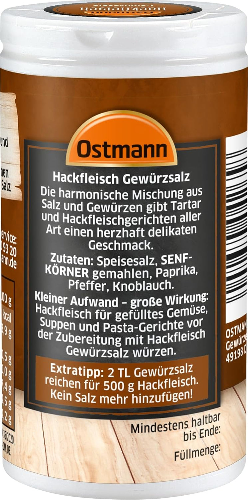 Ostmann Gewürze - Hackfleisch Gewürzsalz | Gewürz für Hackfleisch, Buletten ou Cevapcici | 60 g en Streudose