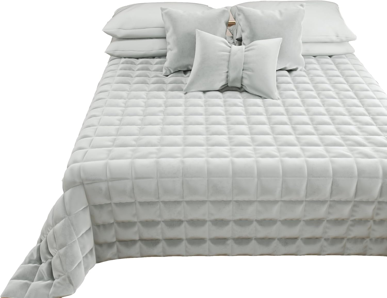 PETTI Artigiani Italiani - Couvre-lit simple, housse double face, housse à ressorts, bleu nuit, blanc, 100% Made in Italy Couettes et couettes Naty Shop Gris Taille de lit 140 (240X260 Cm)