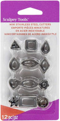 Mini emporte-pièces en métal Premo Sculpey ; 12 pièces, argent, emballage individuel