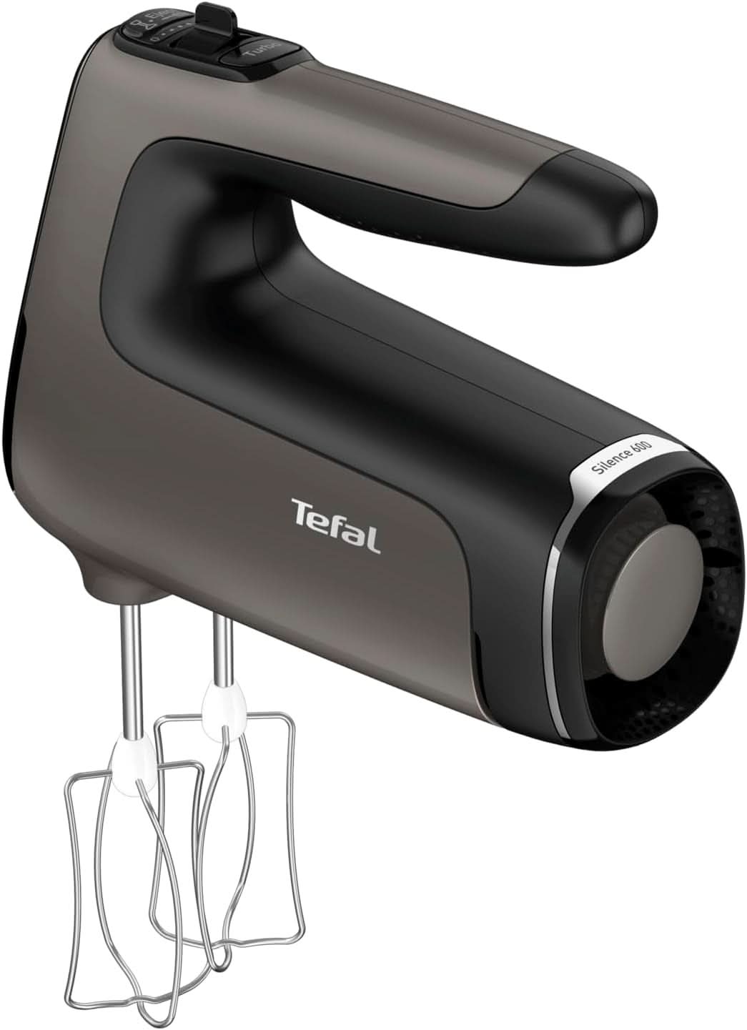 Tefal HT650E Power Mix Silence Batteur à main | 600 watts | Contrôleur de vitesse variable | Fonction Turbo et Auswurf | Moteur de loisirs extrêmes | Incl. 2 Rührbesen et 2 Knethaken | Cuisine de blé Naty Shop