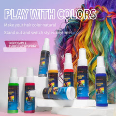 Coloration pour cheveux - Spray de couleur de cheveux vert temporaire de 30 ml, spray de coloration de cheveux temporaire naturel, teinture pour cheveux lavable pour fête cosplay Halloween (vert) Naty Shop Hair Dye