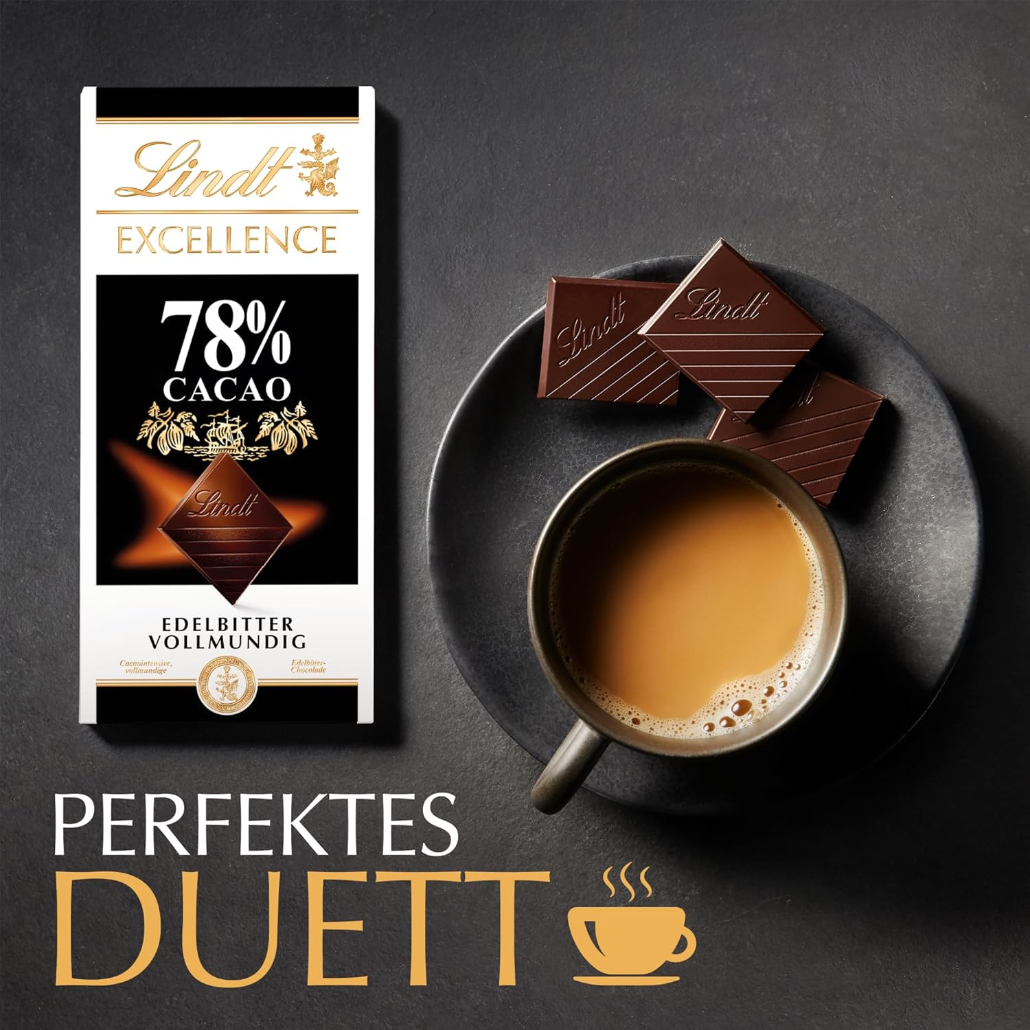 Lindt Excellence Barre de cacao à 78 pour cent - Barre végétalienne à persistance d'intensité de cacao 100 g Cadeau idéal