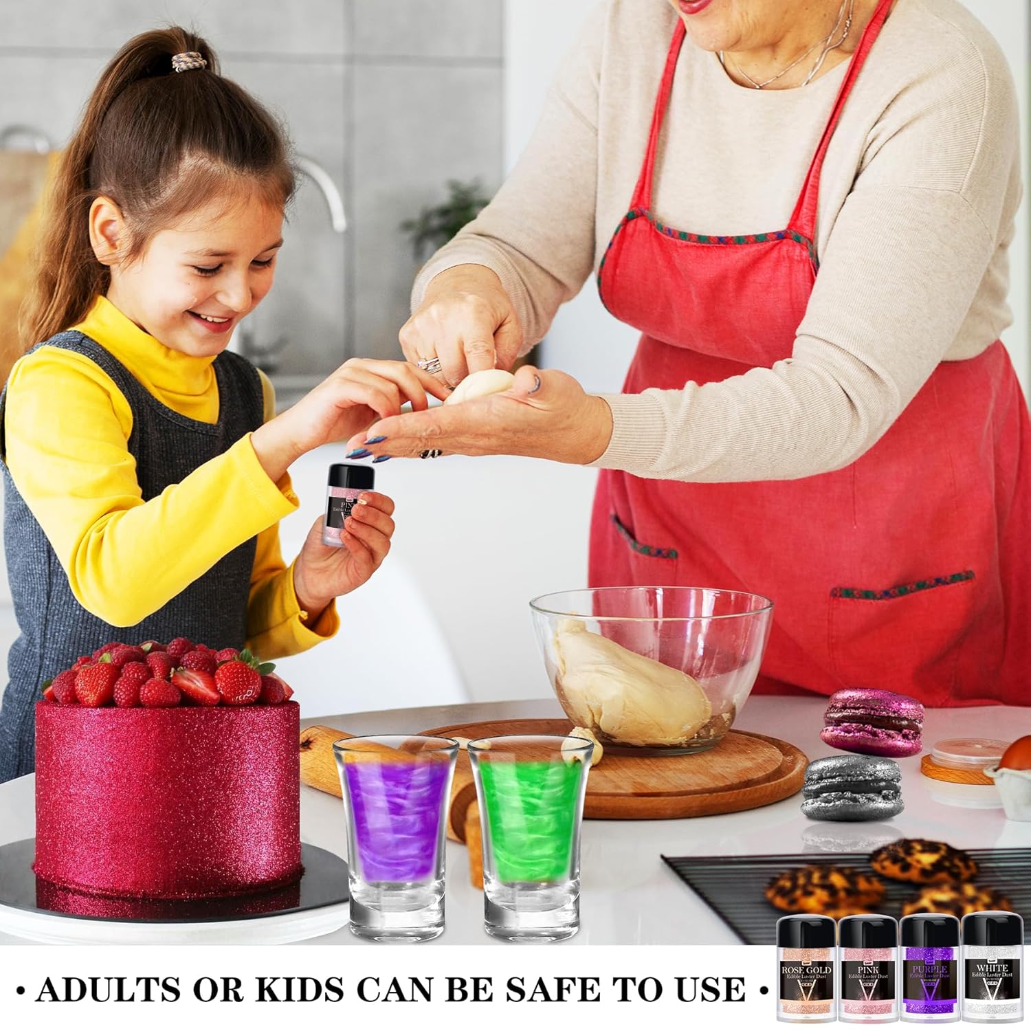 Paillettes comestibles, poudre, couleurs variées, 30 grammes Naty Shop