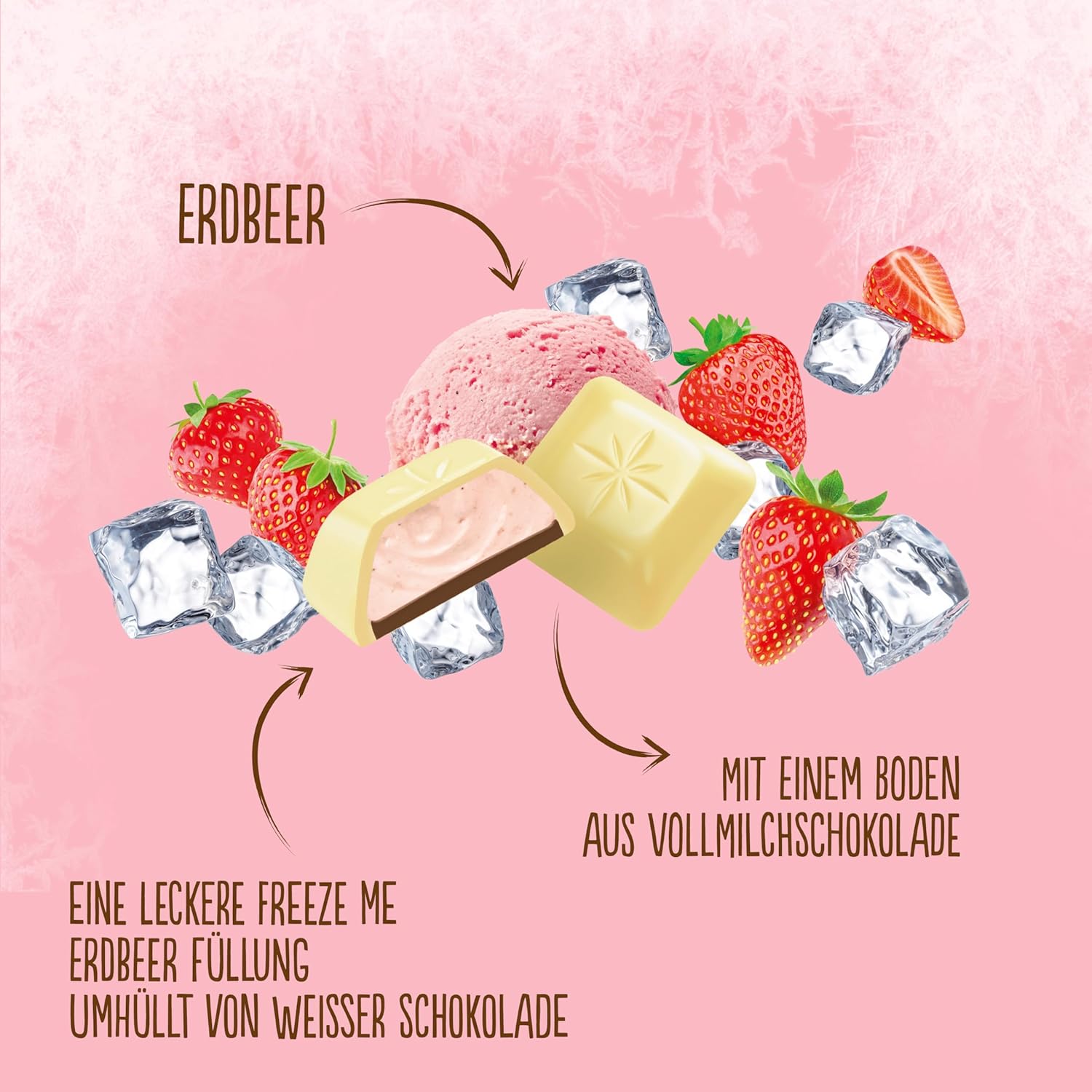 Schogetten Freeze Me Strawberry Limited Edition - Glace froide au chocolat au goût intense de fraise