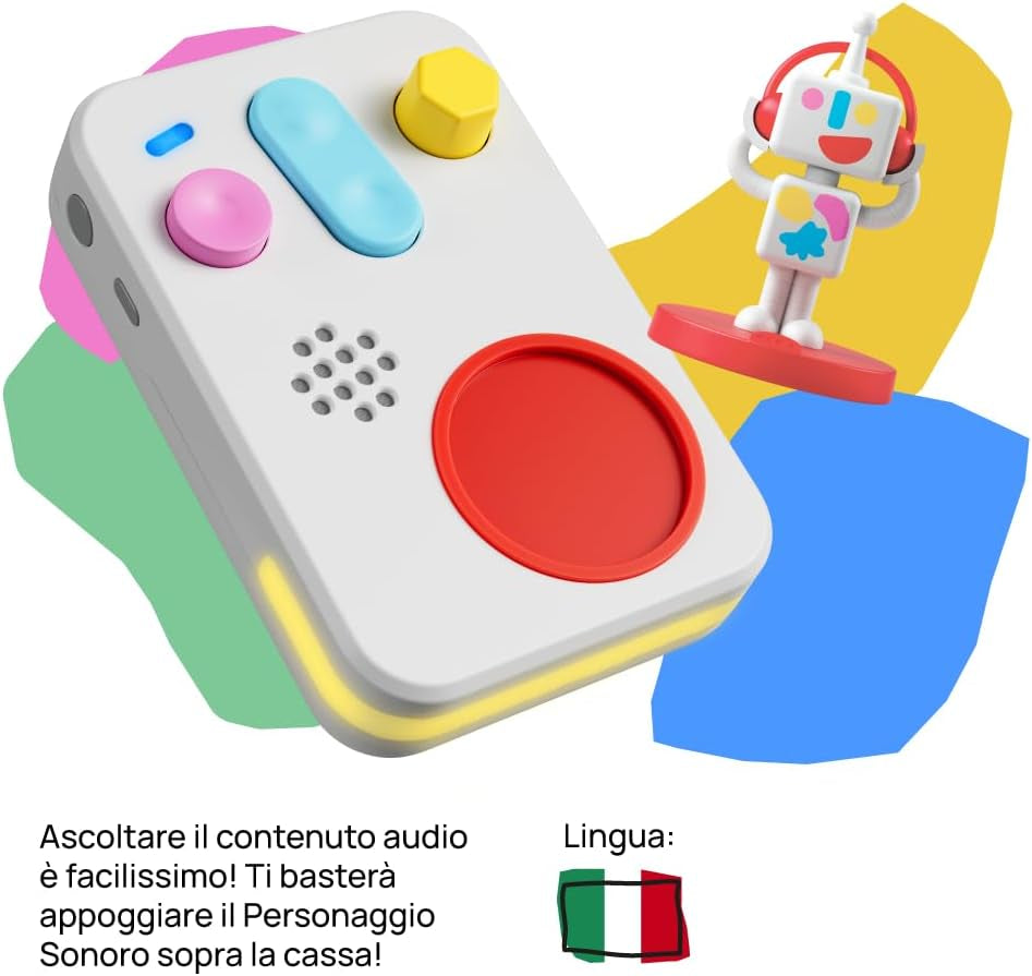 + Conteur interactif pour enfants avec contenu audio de 0 à 10 ans, boîte audio avec figure sonore -Moi, veilleuse, routine du sommeil, jeu d'apprentissage musical, version italienne Jucarii Bebe Naty Shop