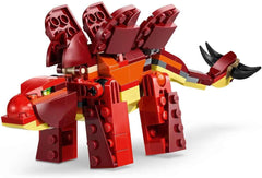 LEGO Creator 3in1 Fierce Dinosaur Toy - Build Velociraptor, Stegosaurus or Pterosaur Dino Figures w/Skeleton & Sharp Teeth Elements - Cool Birthday Gift Idea for 8+ Year Old Boys & Girls - 31379