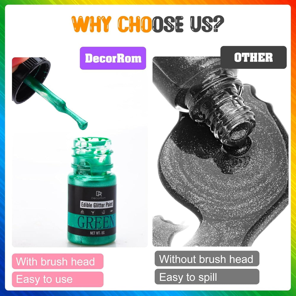 Paillettes liquides comestibles - 7 couleurs de paillettes comestibles arc-en-ciel pour la décoration de gâteaux, boissons, pâtisserie, muffins - Poudre de paillettes comestibles liquides comestibles pour cocktails, fondants, gâteaux