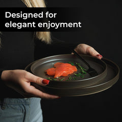 MIAMIO - Service d'assiettes pour 4 personnes / Service de table en céramique pour 4 personnes, vaisselle en grès allant au lave-vaisselle et au micro-ondes - Collection Sierra (assiettes foncées, grandes assiettes (4x))