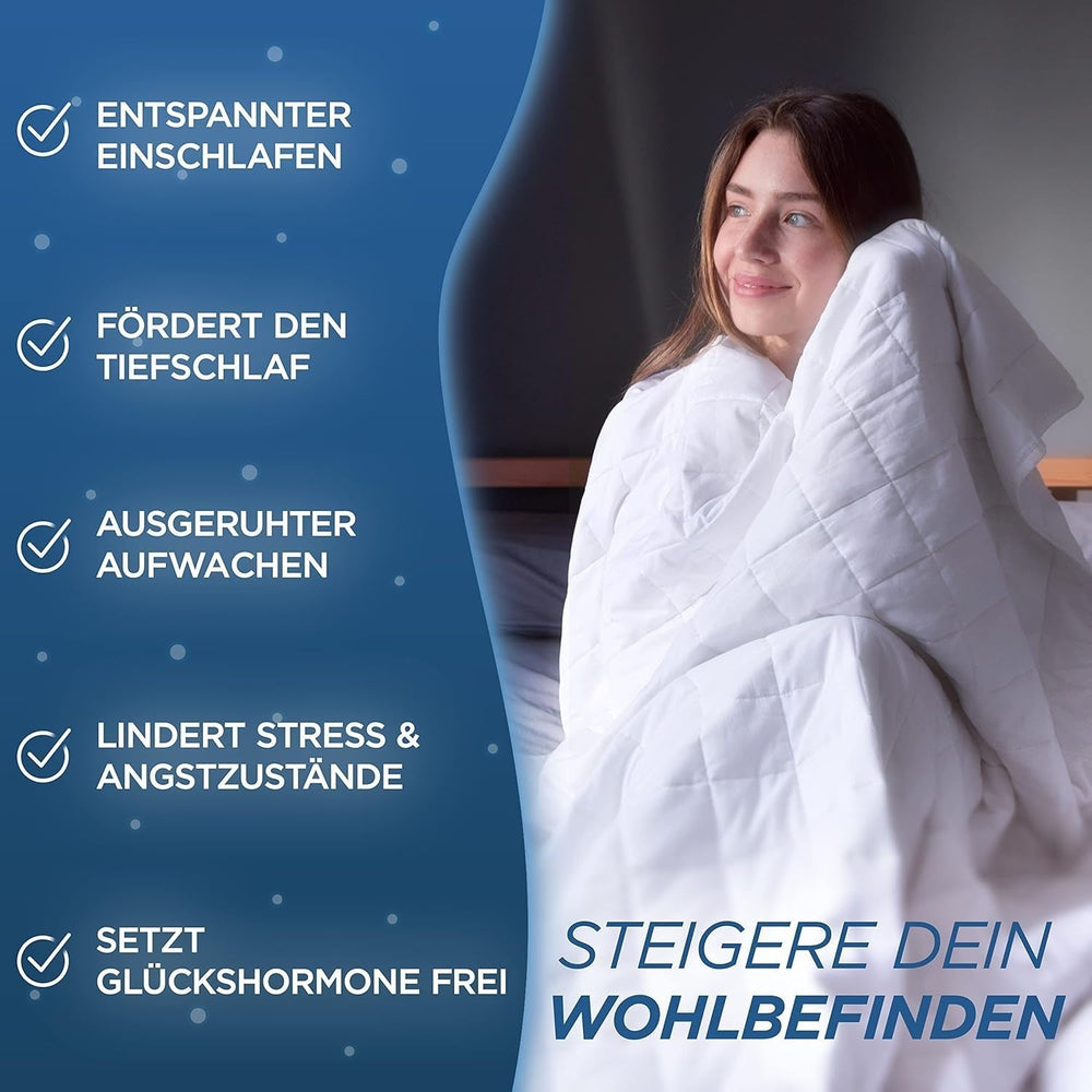 Couverture lestée Samthus 135X200Cm 6Kg certifiée Oeko-Tex - Couverture de relaxation 100% coton - Couverture lourde anti-stress et thérapeutique - Dormez mieux avec notre couverture lourde - Couverture lestée Lits et Couvertures Besuche den Samthus-Store