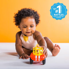 Bright Starts Oball Hochet Jouet Voiture Jouet d'Activité Motrice pour Bébés et Tout-Petits à partir de 3 Mois 1 Pièce Couleur Aléatoire Bleu ou Rouge Jouets pour Bébés Naty Shop