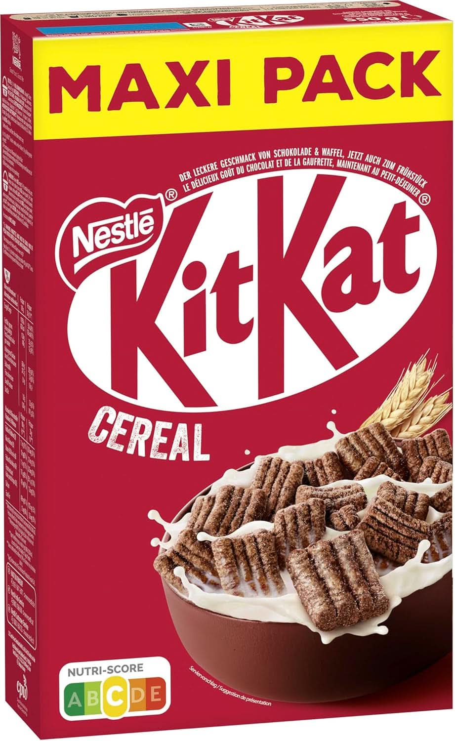 Nestlé KITKAT Céréales, céréales croustillantes pour petit-déjeuner avec gaufrettes Kitkat, paquet 8 x 550 grammes Céréales Naty Shop