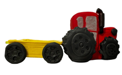 Set 2 decoratiuni comestibile din pasta de zahar, Tractor cu remorca Decoratiuni din Pasta de Zahar Nati Shop