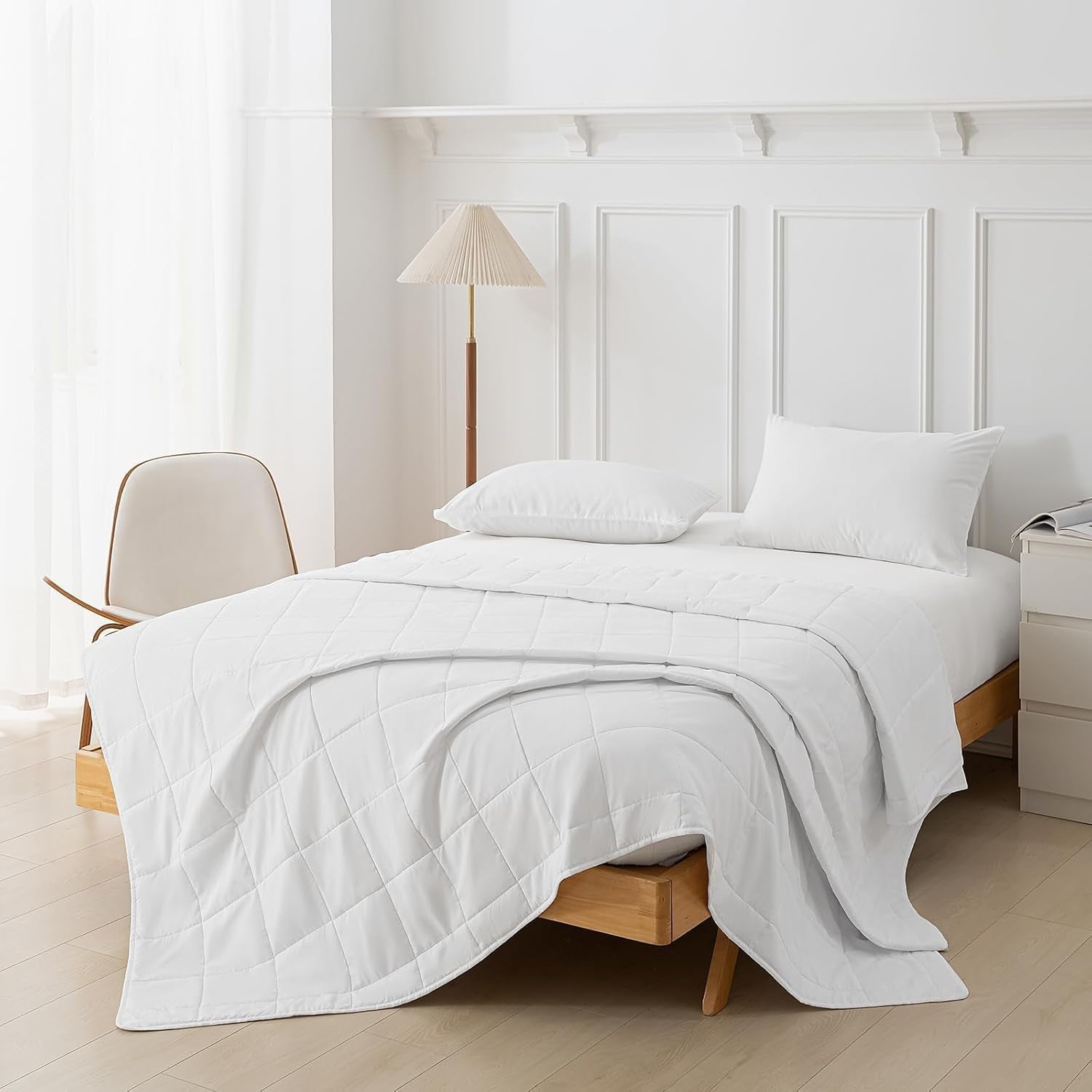 Good Nite Couette Double, 4,5 Tog, Couette D'été, Couette Double, Blanc, Couette, Polyester, Douce Et Légère Et Lavable En Machine Avec Bandes D'angle (Lit Double 200 X 200 Cm) Couvertures et couettes Naty Shop