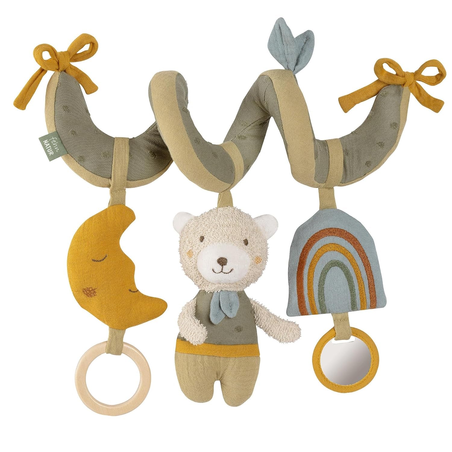 Fehn Activity Spiral Sleeping Forest - jouet pour poussette à toucher et à tenir - jouet pour bébé pour lit, parc, landau et siège auto - jouet d'activité motrice pour bébés et jeunes enfants à partir de 0 mois Baby Toys Naty Shop Nature of the Bear