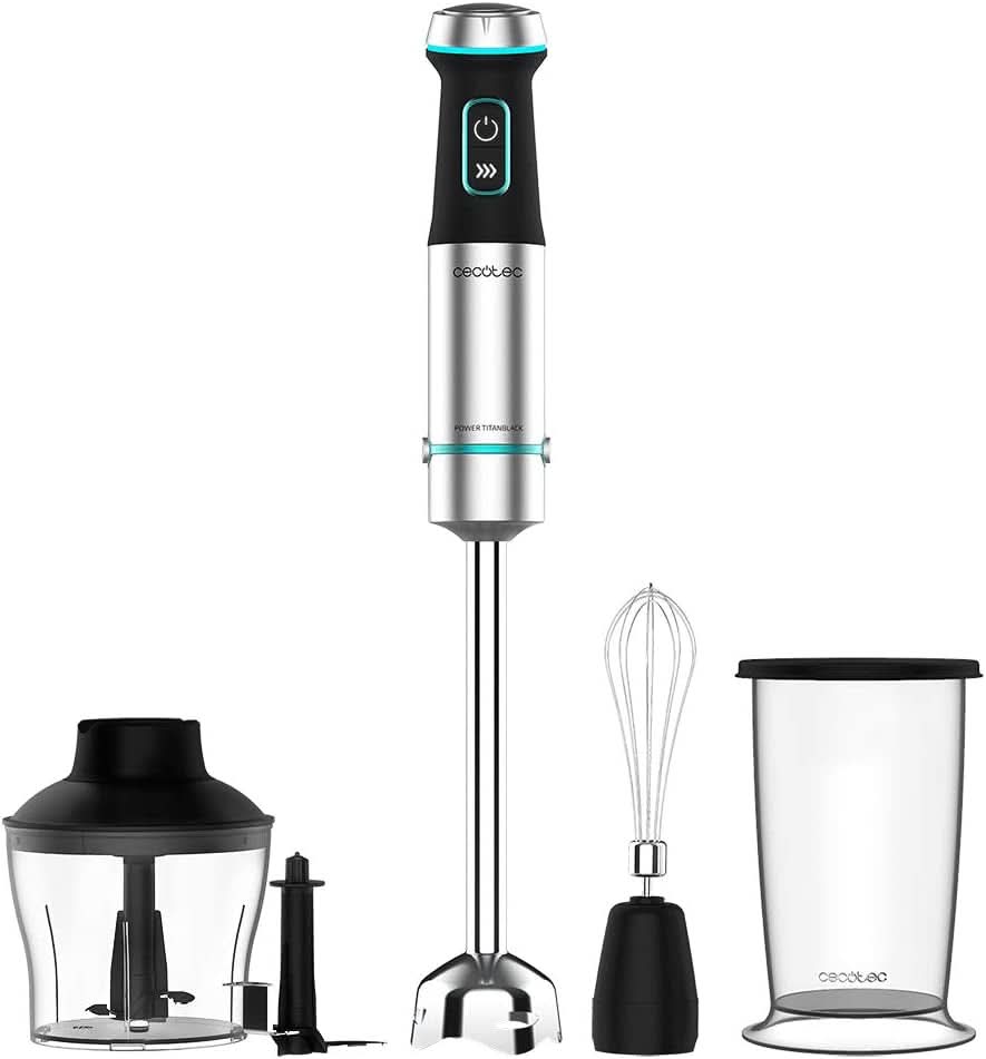 Cecotec Stabmixer Power Titanblack 1500 XL Perfectcream&Crush. 1500 W, Crossblades Technologie Mit 4-Klinge-Blättern Mit Schwarzer Titan-Beschichtung, Extralangem Fuß, Spritzschutz-Klingeneinsatz Mother and Child Naty Shop 1200 W 4 Zubehörteile