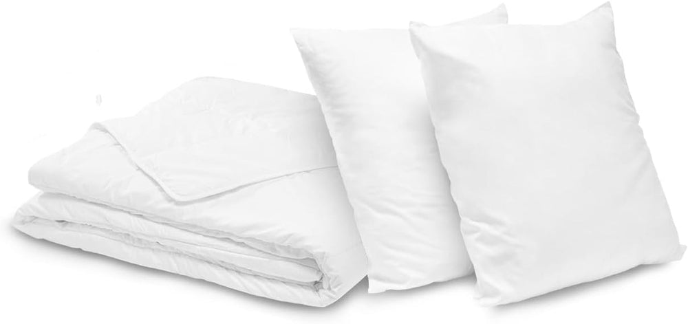 Bleu Calin Home Collection Pack couette 'Caline' pour 2 personnes 220X240 Cm avec 2 oreillers 60X60 Cm, blanc Couettes et couettes Naty Shop