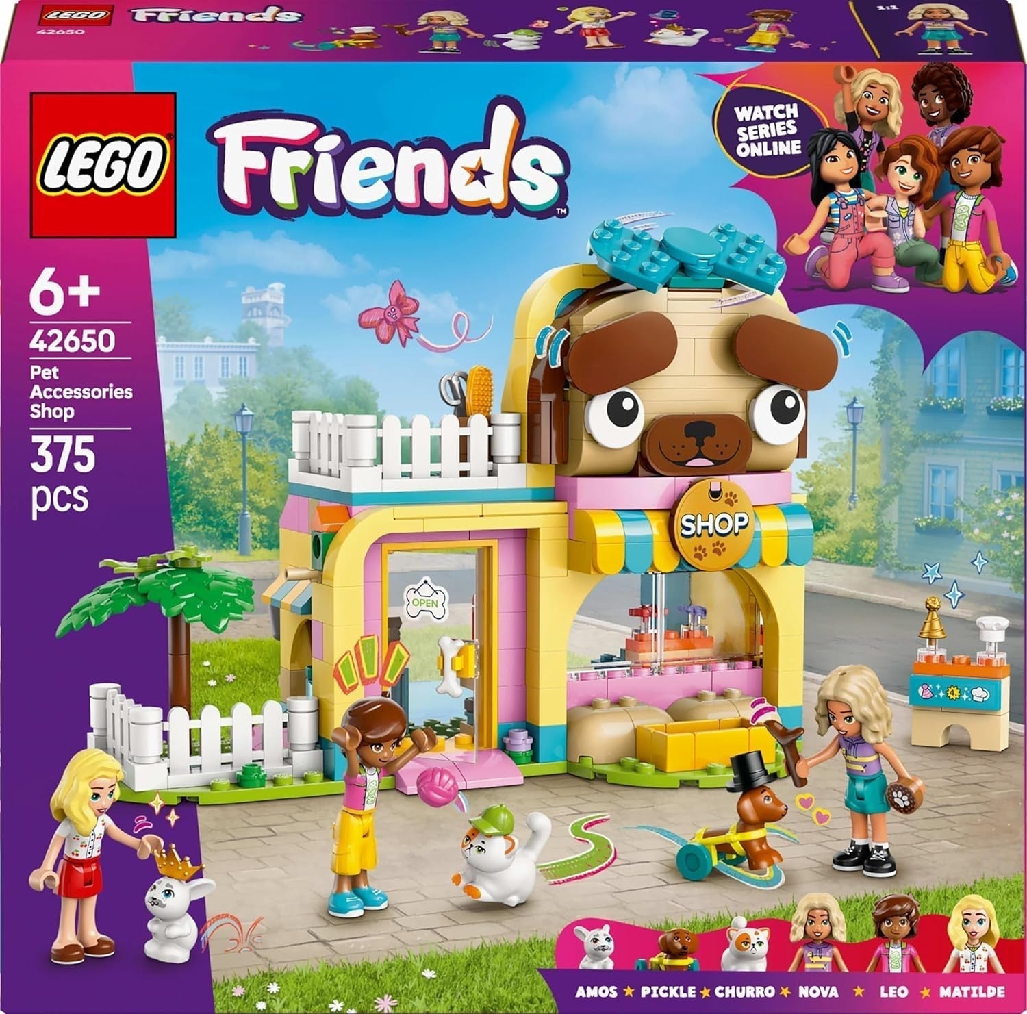 LEGO Friends Animal Accessories Store Ensemble de jeu d'imitation Jouet éducatif pour filles de 6 ans 3 figurines et 3 figurines d'animaux Chat Chien Lapin Idée cadeau pour enfants 42650 Ensembles de construction Besuche den LEGO-Store