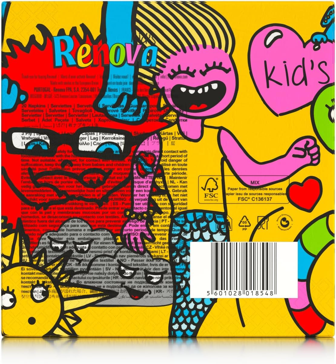 Serviettes en papier Renova pour enfants, 20 pièces, 110 G