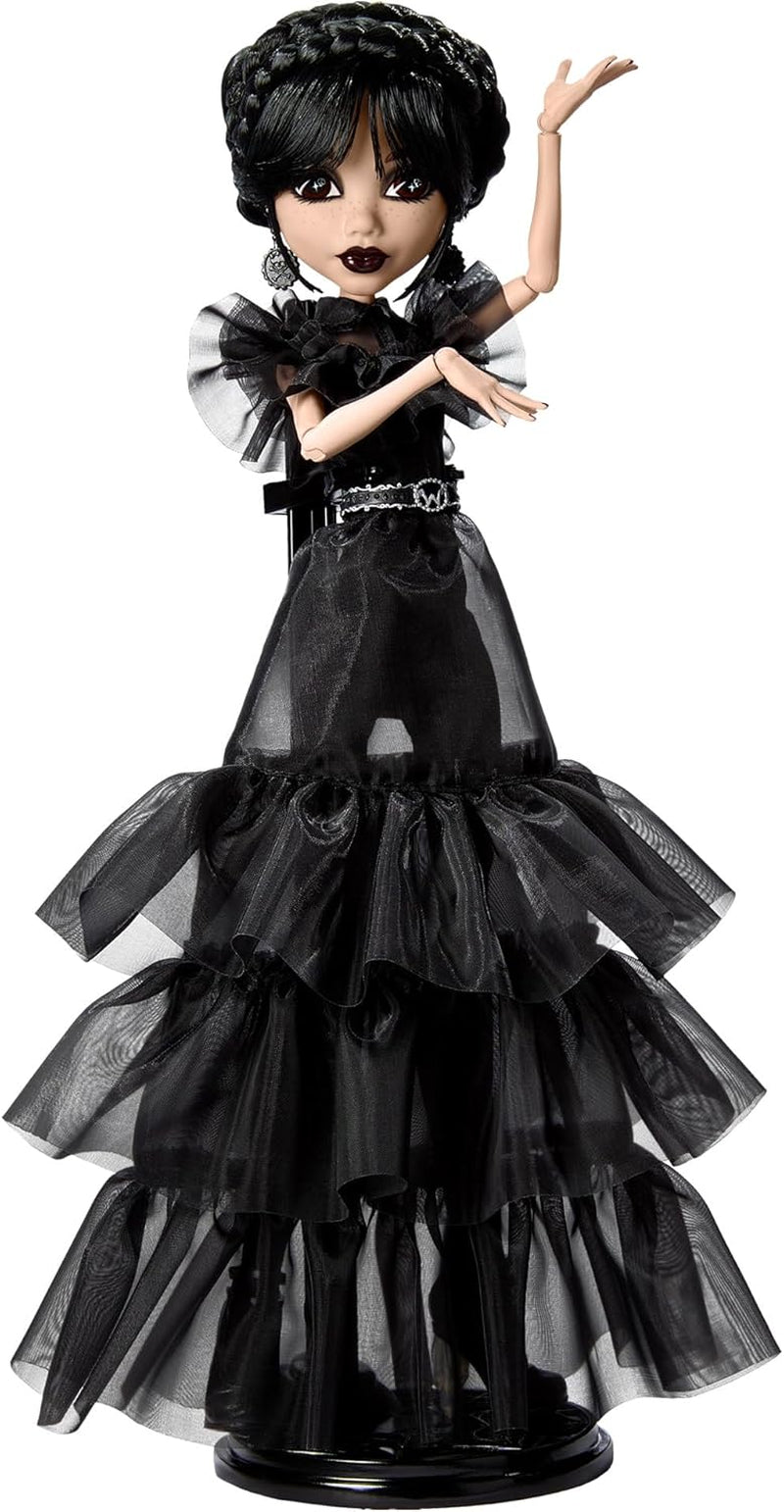 Poupée Monster High Wednesday, figurine de collection Rave'N Wednesday en robe gothique noire inspirée de la scène de danse, accessoires haut de gamme et support de poupée, HXJ03 Naty Shop Dolls Titre par défaut