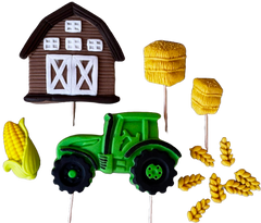 Set 12 decoratiuni comestibile din pasta de zahar, Ferma Decoratiuni din Pasta de Zahar Nati Shop