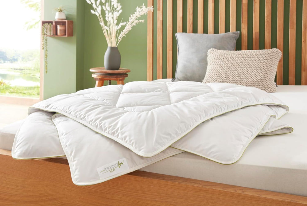 Badenia Trendline Eco Quilt Camel Léger 155 X 220 Cm, blanc, certifié Oeko-Tex, produit selon la norme de qualité allemande Couettes et couettes Naty Shop 135 X 200 Couette mono pour toutes les saisons