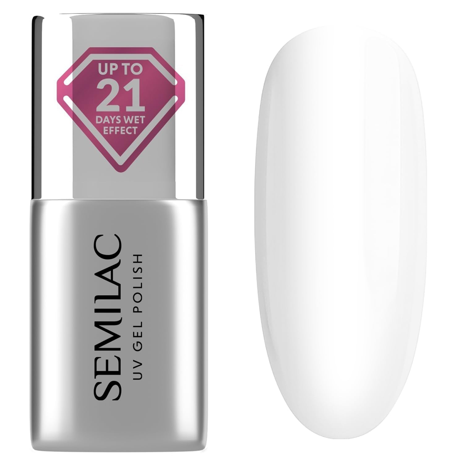Semilac Top Coat Vernis à Ongles 7 ml, Innovant, UV/LED, Vernis à Ongles Hybride, Finition Brillante, Protège, Transparent