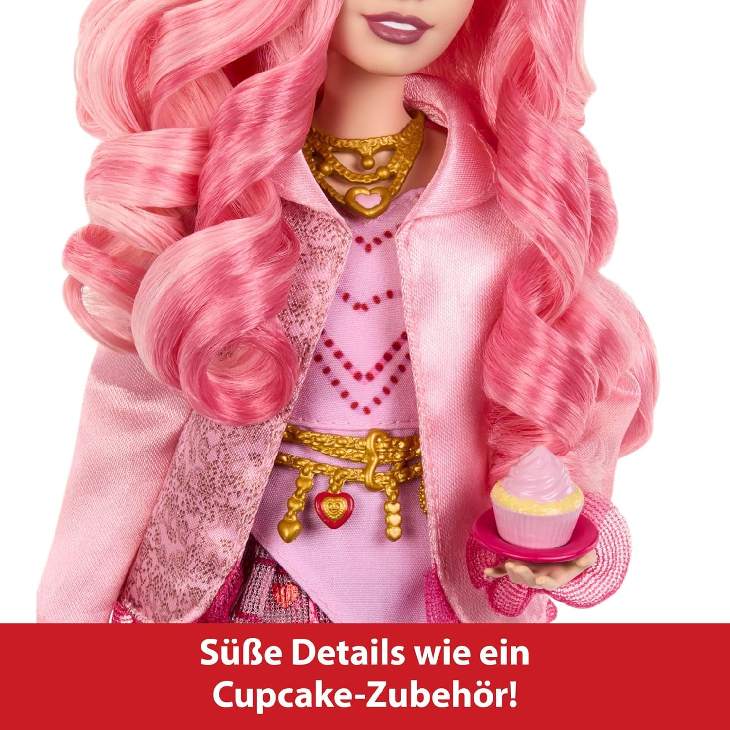 Mattel Disney Descendants: The Rise of Red Modepuppe et accessoires – Bridget, la jeune fille, avec ses vêtements inspirés du film et Cupcake, HWT91