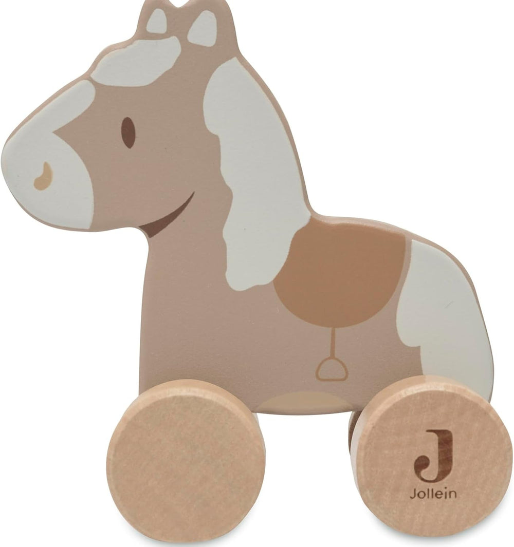 Jollein 112-001-67090 Jouet en bois à roulettes, vert Baby Toys Naty Shop Horse