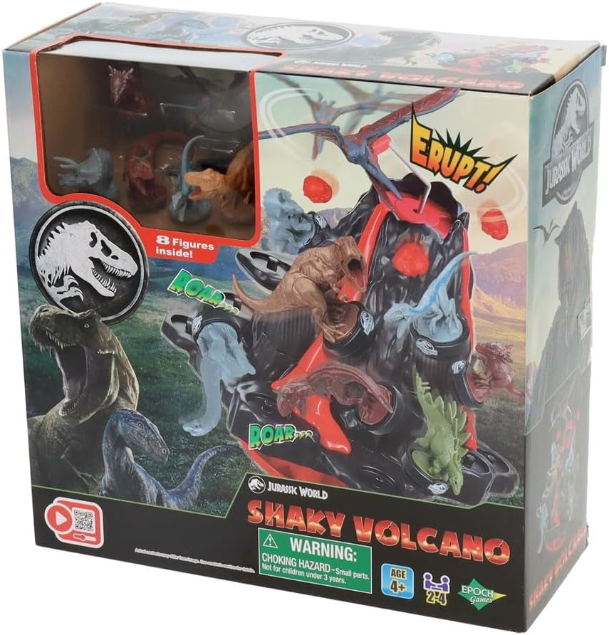 EPOCH Games - Jurassic World Trembling Volcano 7509 Jeu de société dinosaure pour enfants à partir de 4 ans
